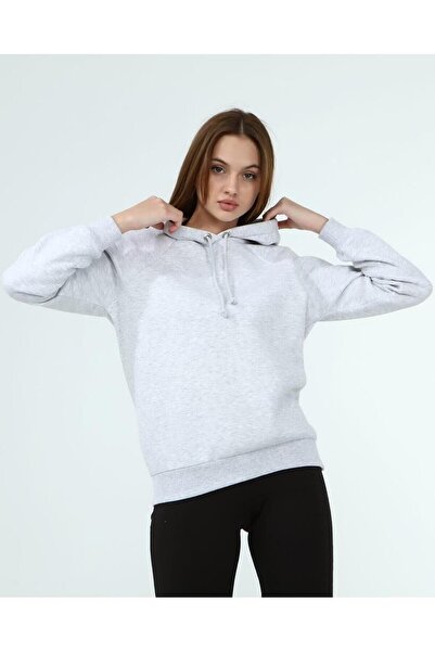 Cotton Mood 8482810 Three-Piece Raglan Sleeve Hooded Sweatshirt Gray Melange