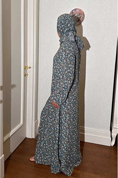 Lagom Yumuşak Kumaştan, Çiçek Desenli, Ince Kumaştan, Kolay Giyilir Ve Pratik Namaz Elbisesi