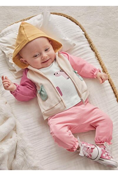 MAYORAL Newborn Girl Color Blocked Hooded 3-Piece Set