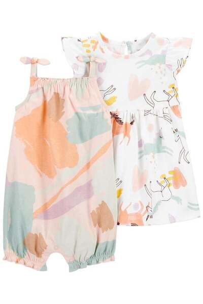 Carter's Carters Kız Bebek Unicorn Detaylı 2'li Set