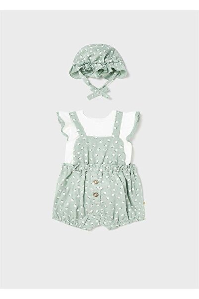 MAYORAL Newborn Girl's 3-Piece Romper Set with Hat
