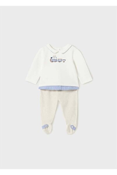 MAYORAL Newborn Baby Boy Collar 2-Piece Set