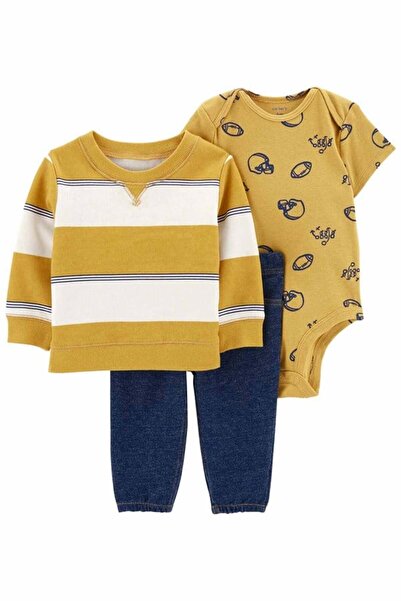 Carter's Carters Erkek Bebek Bloklu 3'lü Body Pantolon Set