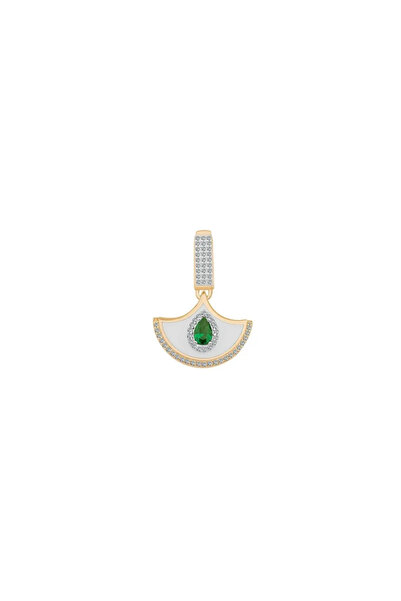 Ema Jewellery Altın Zümrüt Taşlı Sallantılı 9mm Bileklik Charm