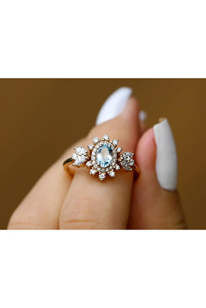 Safir Kuyumculuk Aquamarine Pırlanta Yüzük