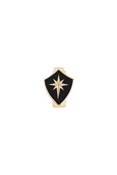 Ema Jewellery 9mm Bracelet Charm - Gold Black Shield