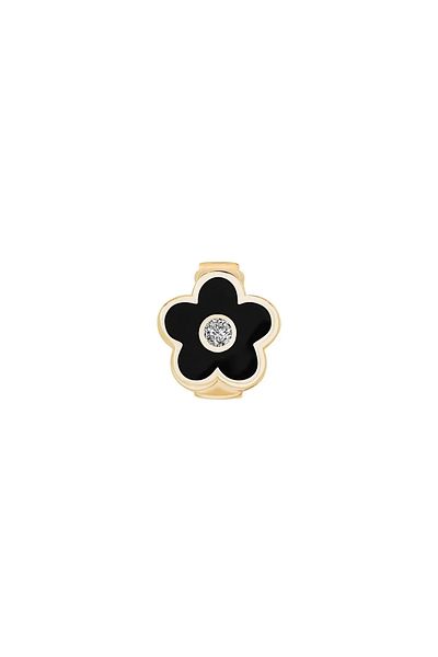 Ema Jewellery 9mm Wide Gold Black Flower Bracelet Charm