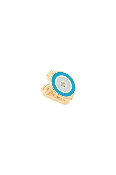 Ema Jewellery 9mm Bracelet Charm - Gold Enamel Evil Eye Bead