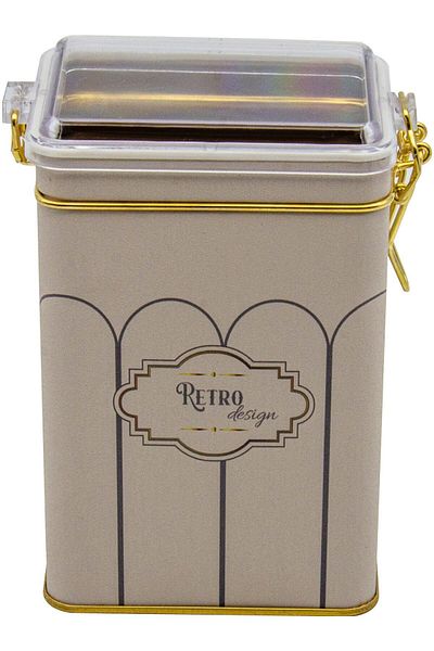 EVLE Er043-u6 Retro Patterned Rectangular Metal Storage Container 8x10 Cm