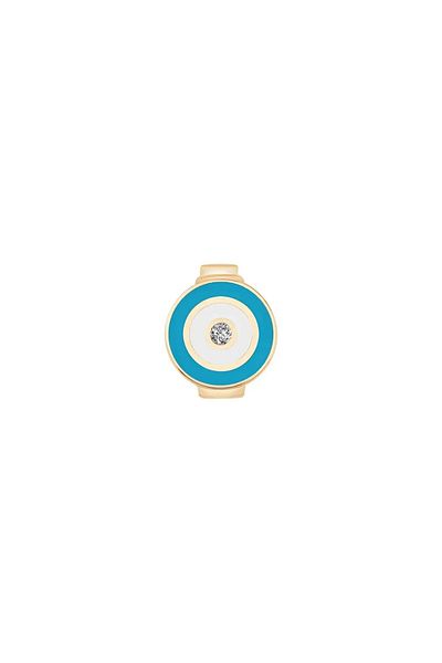 Ema Jewellery 9mm Bracelet Charm - Gold Enamel Evil Eye Bead