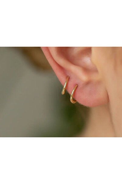 Safir Kuyumculuk Bombeli Minik Altın Halka Küpe Xsmall