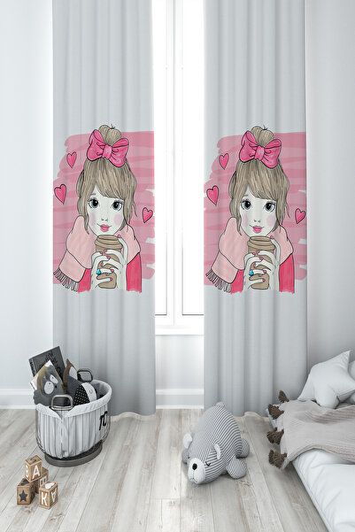 MASAL ODAM Cortina de fundal cu 2 aripi cu model pentru fete