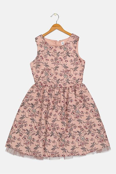Cool Club Kids Girl Floral Print Dress, Old Rose