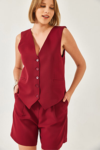 Bianco Lucci Women's V-Neck Vest Shorts Set 60316 60271017