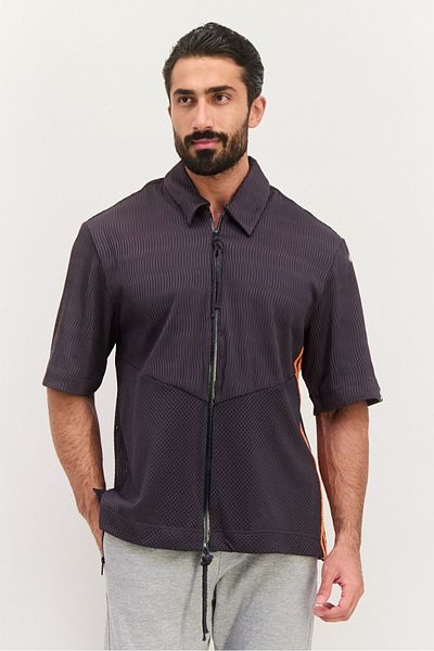 adidas Men Sportswear Fit Short Sleeves Outdoor Polo, Charcoal