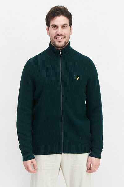 Lyle & Scott Men High Neck Long Sleeve Brand Logo Sweaters, Dark Green