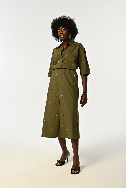 Orfeo Negro ΓΥΝΑΙΚΕΙΑ ΜΠΡΟΣΤΑ ΜΕ ΚΕΝΤΗΤΑ ΤΡΑΟΥΚΑΡ ΜΑΝΙΚΙΑ ΧΑΚΙ ΧΡΩΜΑ ΠΟΥΚΑΜΙΣΟ