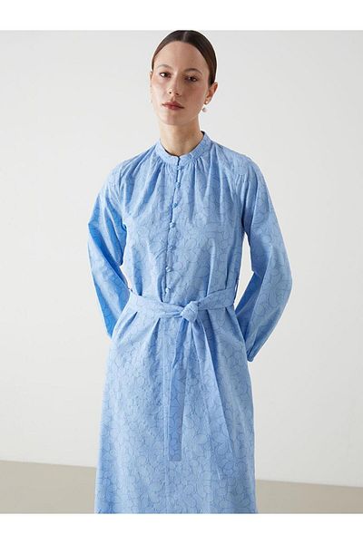 LC Waikiki Rochie de damă LCW cu guler modest din popelin floral