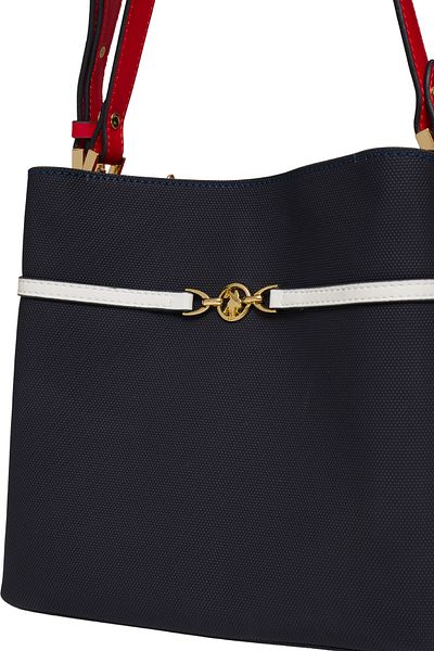U.S. Polo Assn. Geantă de umăr pentru femei albastru-marin-roșu-alb Us25238