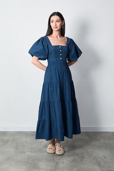 Fulla Moda Φόρεμα με μπαλόνι με ελαστική μέση και χαμηλή πλάτη