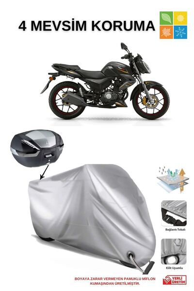 AutoEN RKS RK125S ARKA ÇANTA GRİ KİLİT UYUMLU SU GEÇİRMEZ MOTOSİKLET BRANDASI