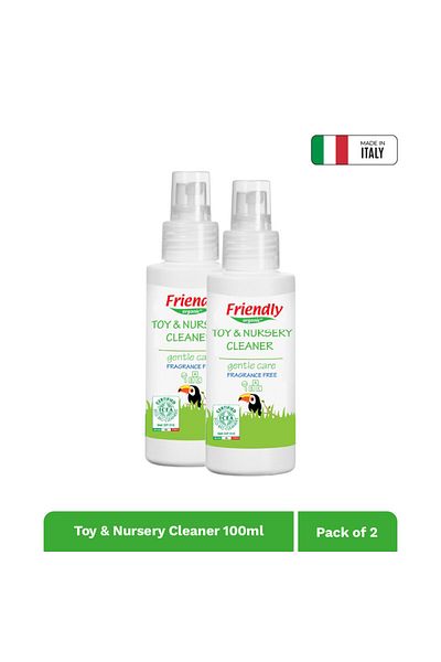 Friendly Organic Toy & Nursery Cleaner, 100ml Fragrance Free,  Pack of 2