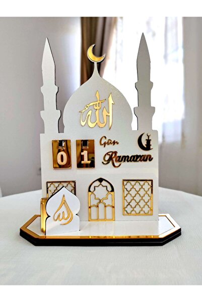 Joyygift RAMAZAN GÜN SAYACI AHŞAP MASA ÜSTÜ DEKORATİF AHŞAP & PLEKSİ TAKVİM MASA TAKVİMİ RAMAZAN SAYAÇ