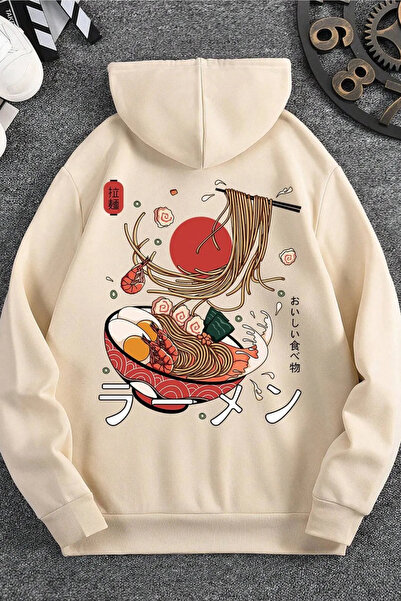 FECCY Hanorac supradimensionat din bumbac cu model japonez, cu glugă, cu tema...