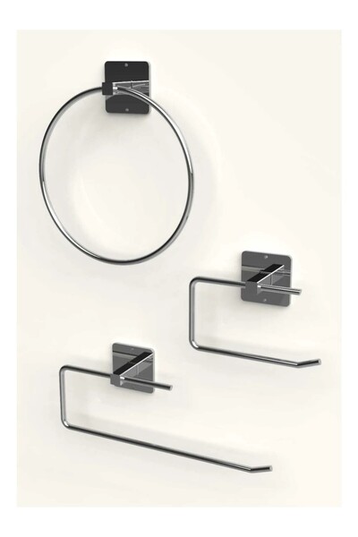 KapKacakAl Yapışkanlı Krom Rulo Havluluk Wc Kağıtlık ve Çember Havluluk Banyo...