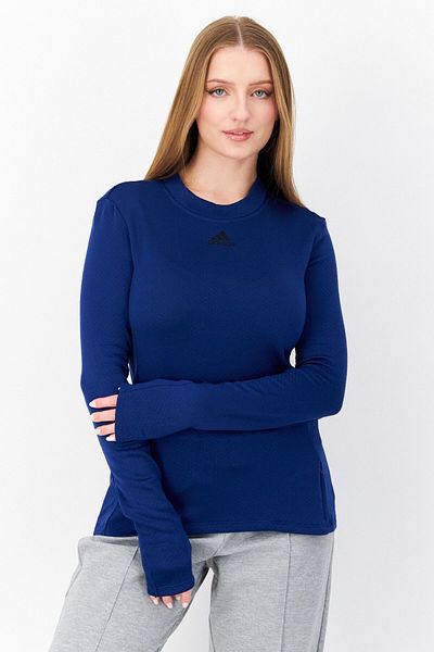 adidas Women Sportswear Fit Long Sleeve Training Sweater, Dark Blue