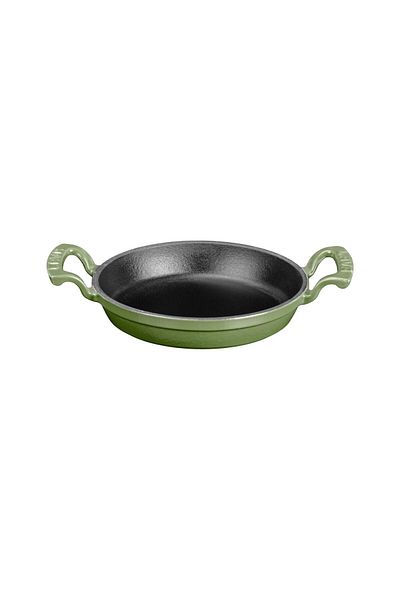 Lava Cast Round Sahan Diameter (Ø) 20cm. Cast Iron Solid Double Handle - Green