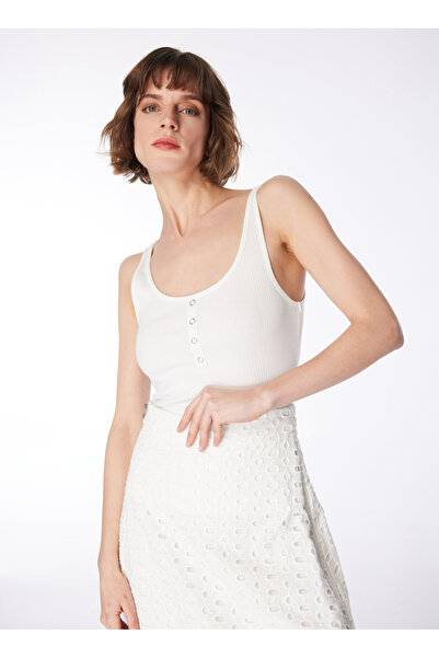 Fabrika Beyaz Kadın U Yaka Basic Atlet K-BOSWEL