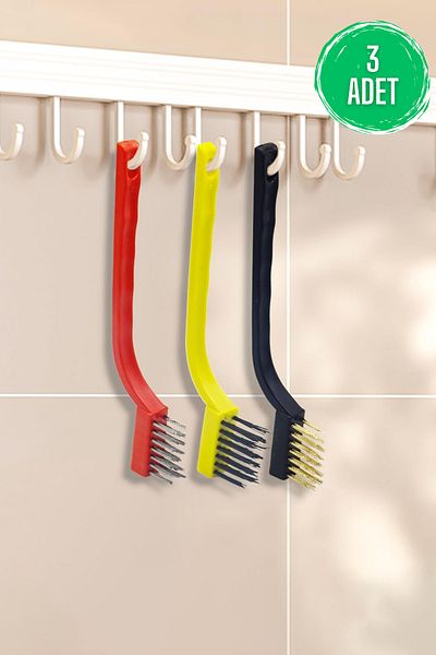 Fresh Moon Cleaning Brush 3-Piece Sink Kitchen Detailed Heating Honeycomb Cleaning Wire Brush Joint Tile
