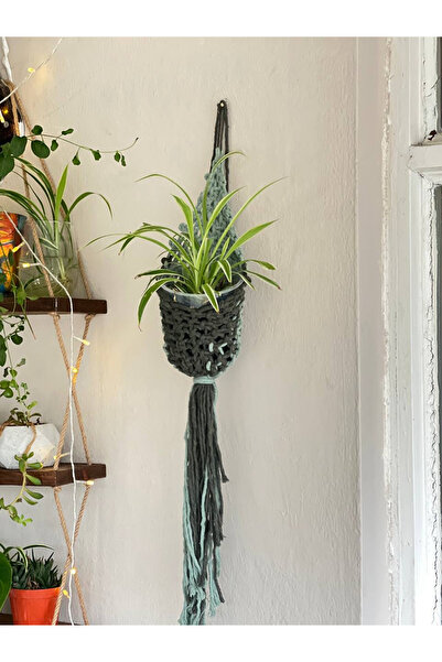 Seher El Yapımı Makrome Çiçek Saksı Askısı