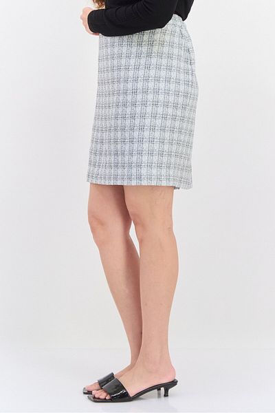 Bar III Women Plus Size Textured Pencil Skirt, White