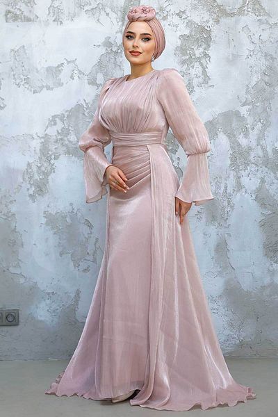 Neva Style فستان سهرة بودرة ذيل الحصان 4986pd