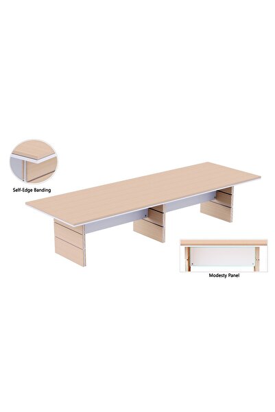 Mahmayi Zelda Conference Table | Office Conference cum Meeting Table, Oak_360cm
