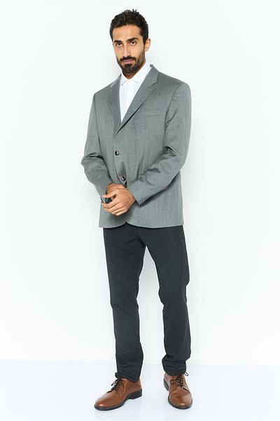 Tommy Hilfiger Men Regular Fit Heather Formal Blazer, Grey