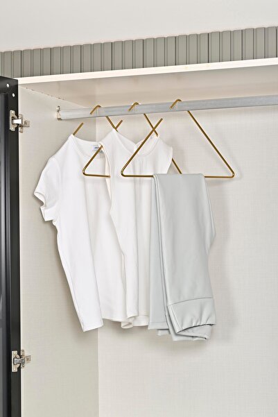 Edora Home Altın Üçgen Tişört, Elbise, Gömlek, Mayo Askısı, Şık Tasarım Mağaza Store Askısı-Metal Paslanmaz