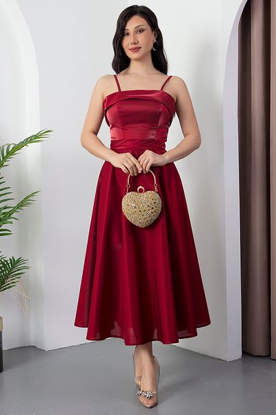 PULLIMM Rochie din satin cu bretele decolteu ECR5460