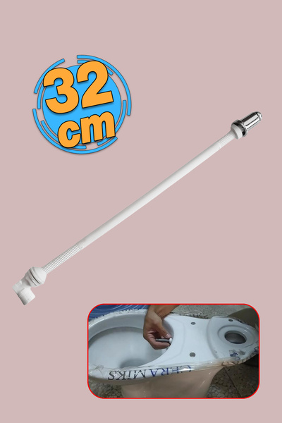 Badem10 Uzun Klozet Tuvalet Taharet Çubuğu 32 cm Plastik Borulu Ayarlanabilir Kısaltılabilir U Tipli Montaj