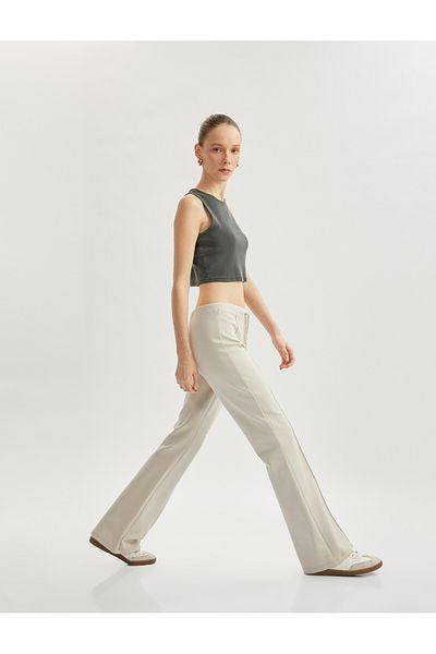 Koton Pantaloni de sport cu șireturi în talie, cu nervuri, slim fit