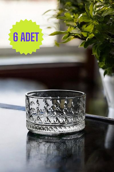 TrendDeco Set of 6 Glass Bowl Rice Pudding Dessert Bowl