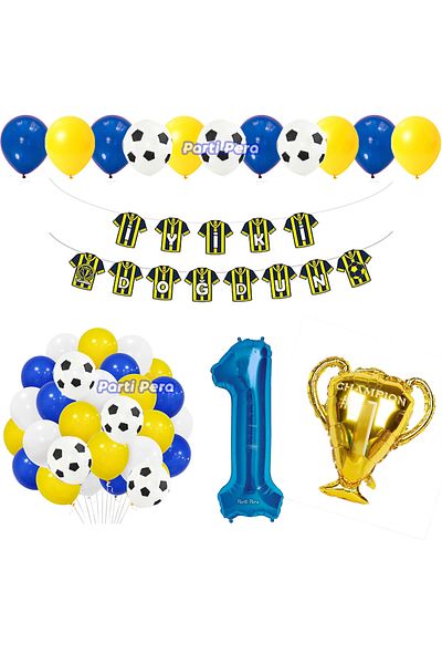 parti pera Κίτρινο Navy Blue Pastel Balloon Mug Foil Balloon Navy Blue Foil Balloon Σετ γενεθλίων με θέμα το ποδόσφαιρο
