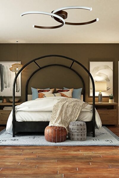 LEGACY Duru Kahverengi Modern Tasarım Salon - Mutfak - Hol - Yatak Odası Beyaz Ledli Avize