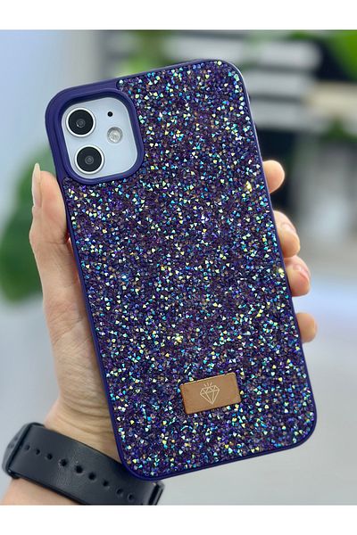 Go Aksesuar حافظة سيليكون متوهجة بتصميم ألماس متوهجة بالألماس متوافقة مع هاتف Iphone 11