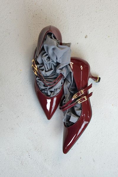 Sister in Love Destini Short Heeled Shiny Patent Leather Stiletto
