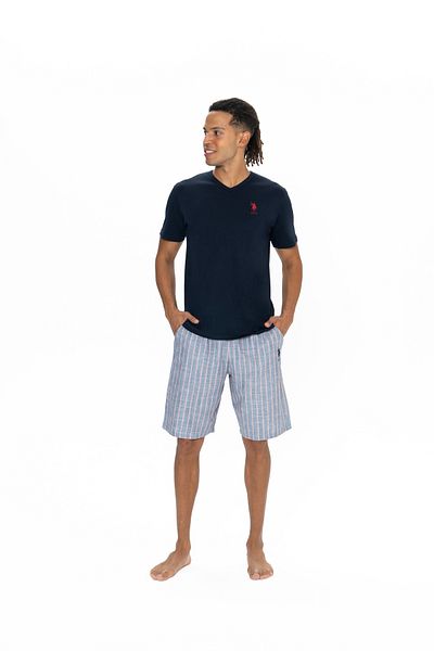 U.S. Polo Assn. Πόλο Ασν. Ανδρικό σετ σορτς με ριγέ V λαιμόκοψη με τσέπες - 025SUN.Z.1.ET.8AGR8.OU7.P.5.KMIB