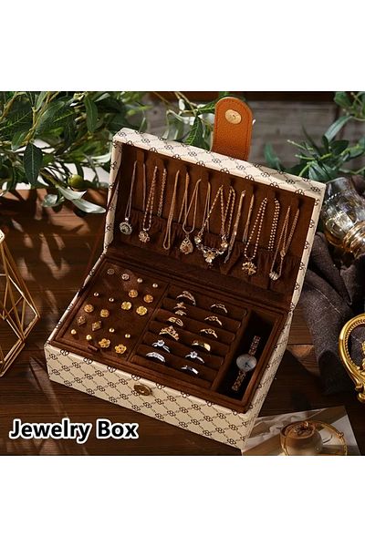 Homebiente Луксозен настолен органайзер за бижута Jewelbox Faux Leather