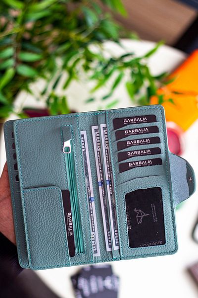 Garbalia Πορτοφόλι Martha Leather Unisex Mint Green Portfolio